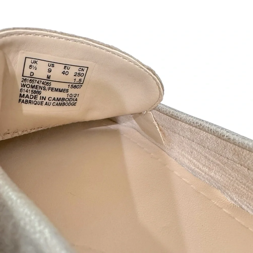 Clarks Women's Freckle Walk Mule, Champagne Leather Flats‎ Sz 9